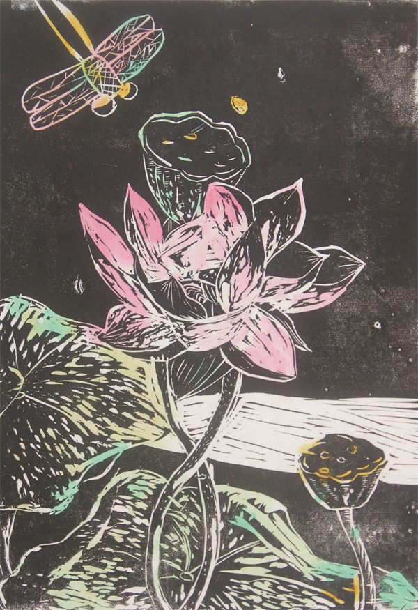 《荷花》赵紫涵 木刻版画.jpg 《荷花》赵紫涵 木刻版画.jpg